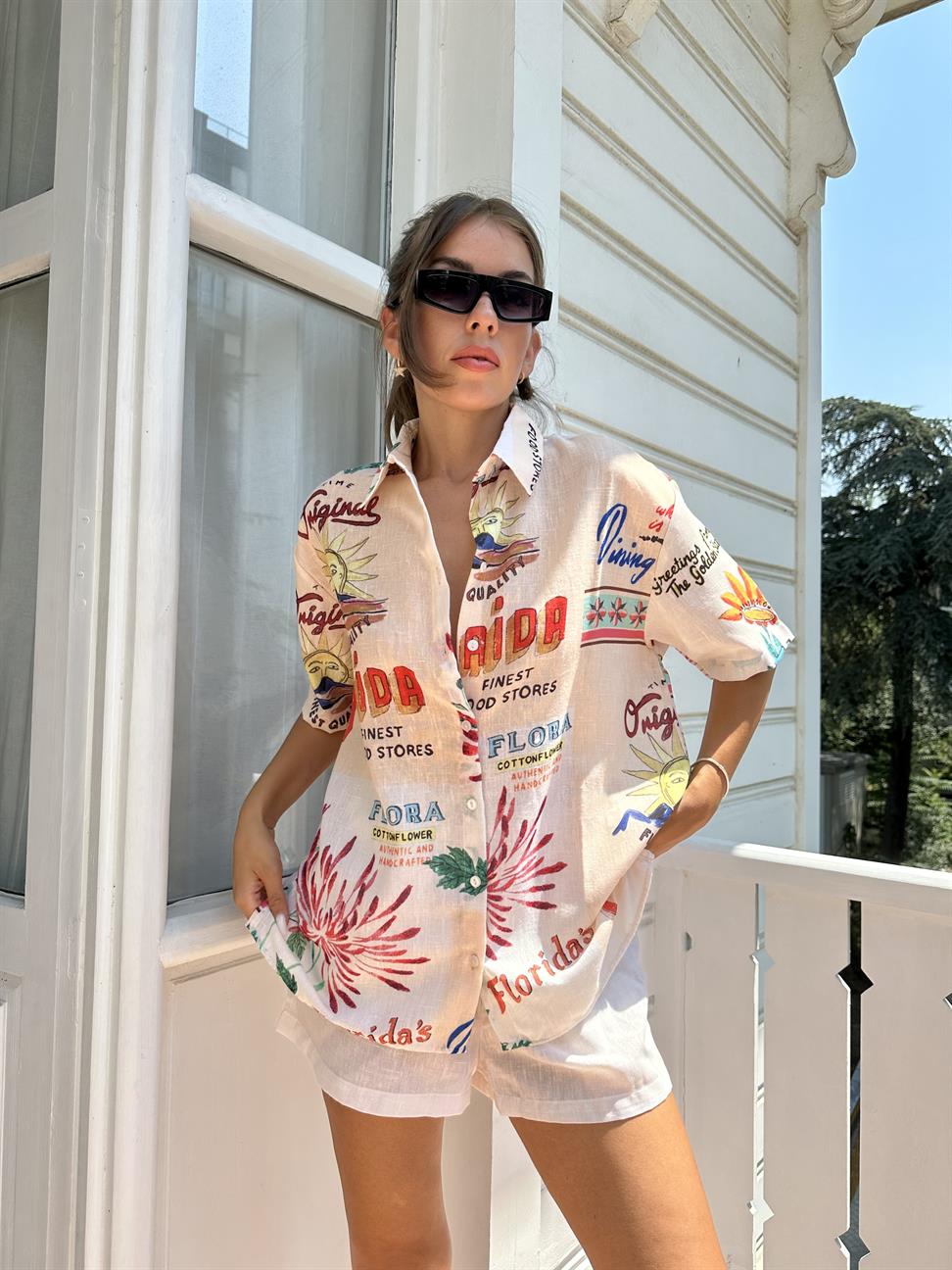 Krem Florida Gömlek