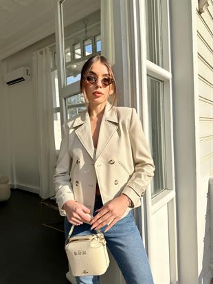 Krem Kısa Ceket
