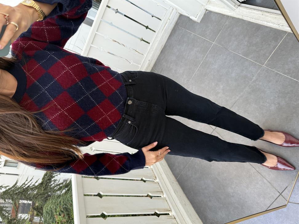 Lacivert Baklava Desen Kazak