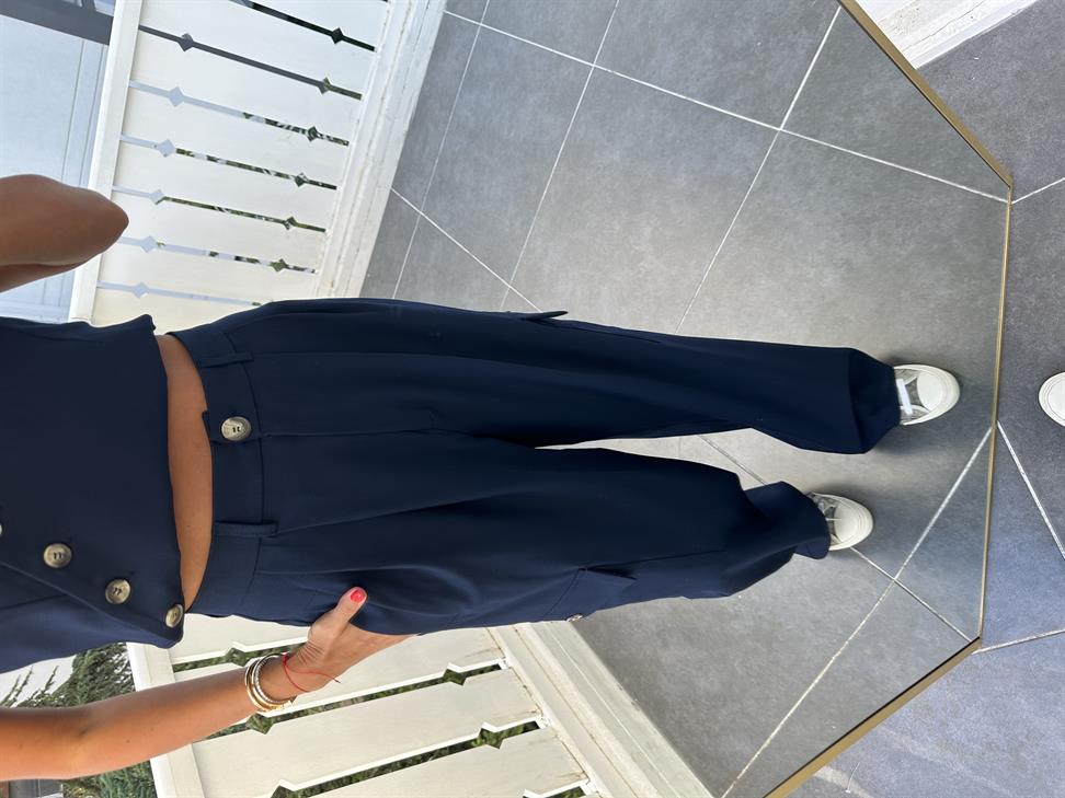 Lacivert Bol Kesim Kargo Pantolon