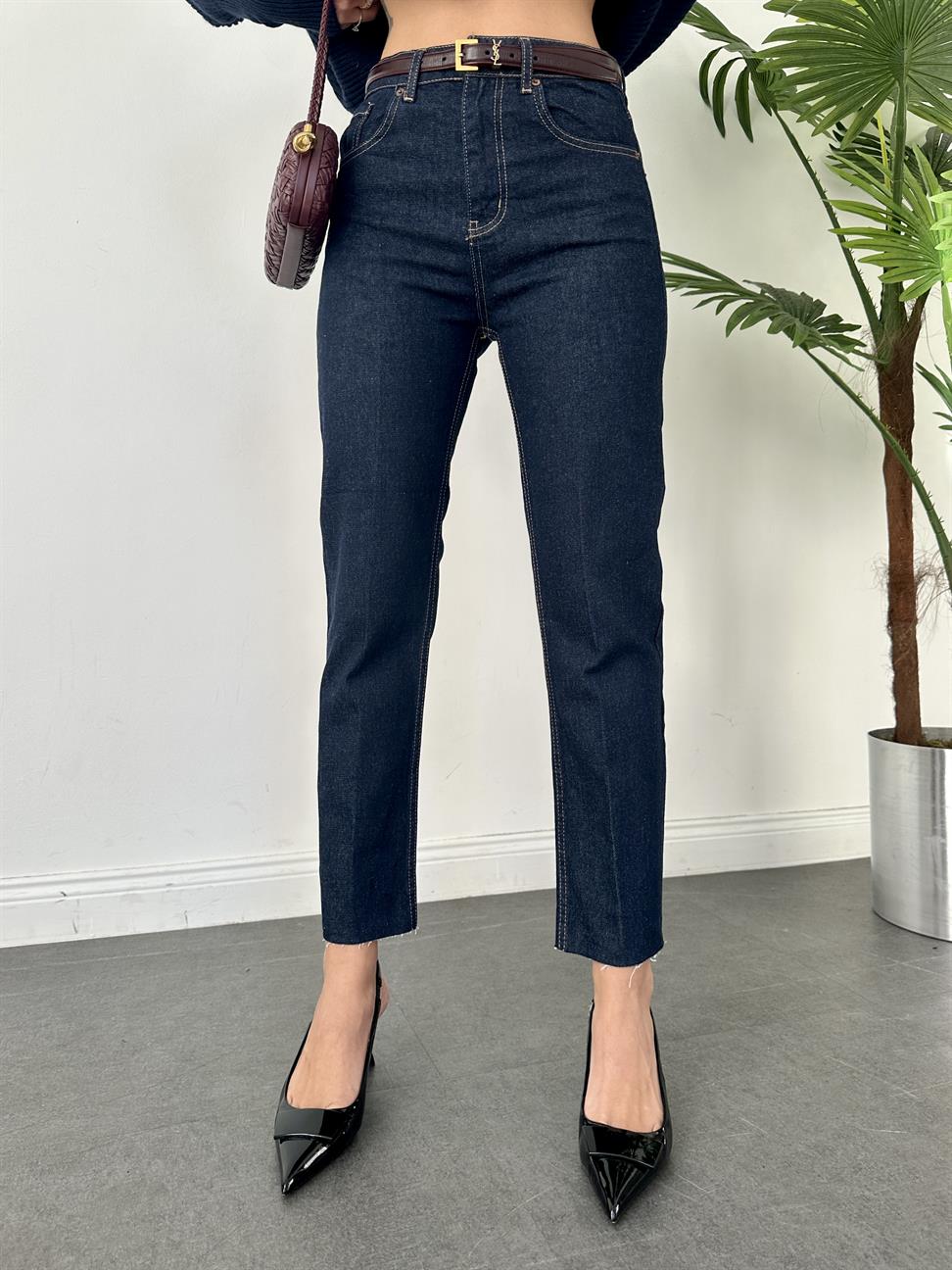 Lacivert Boru Paça Jean Pantolon