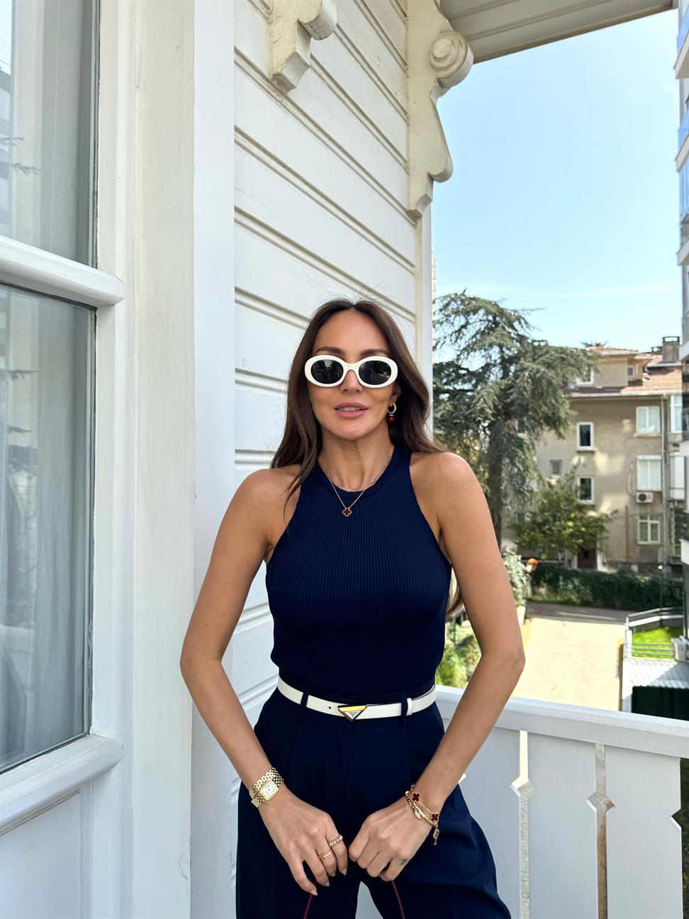 Lacivert Çelik Örme Fitilli Atlet