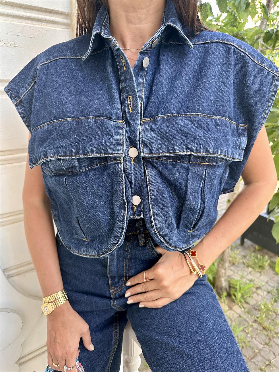 Lacivert Christiana Jean Yelek