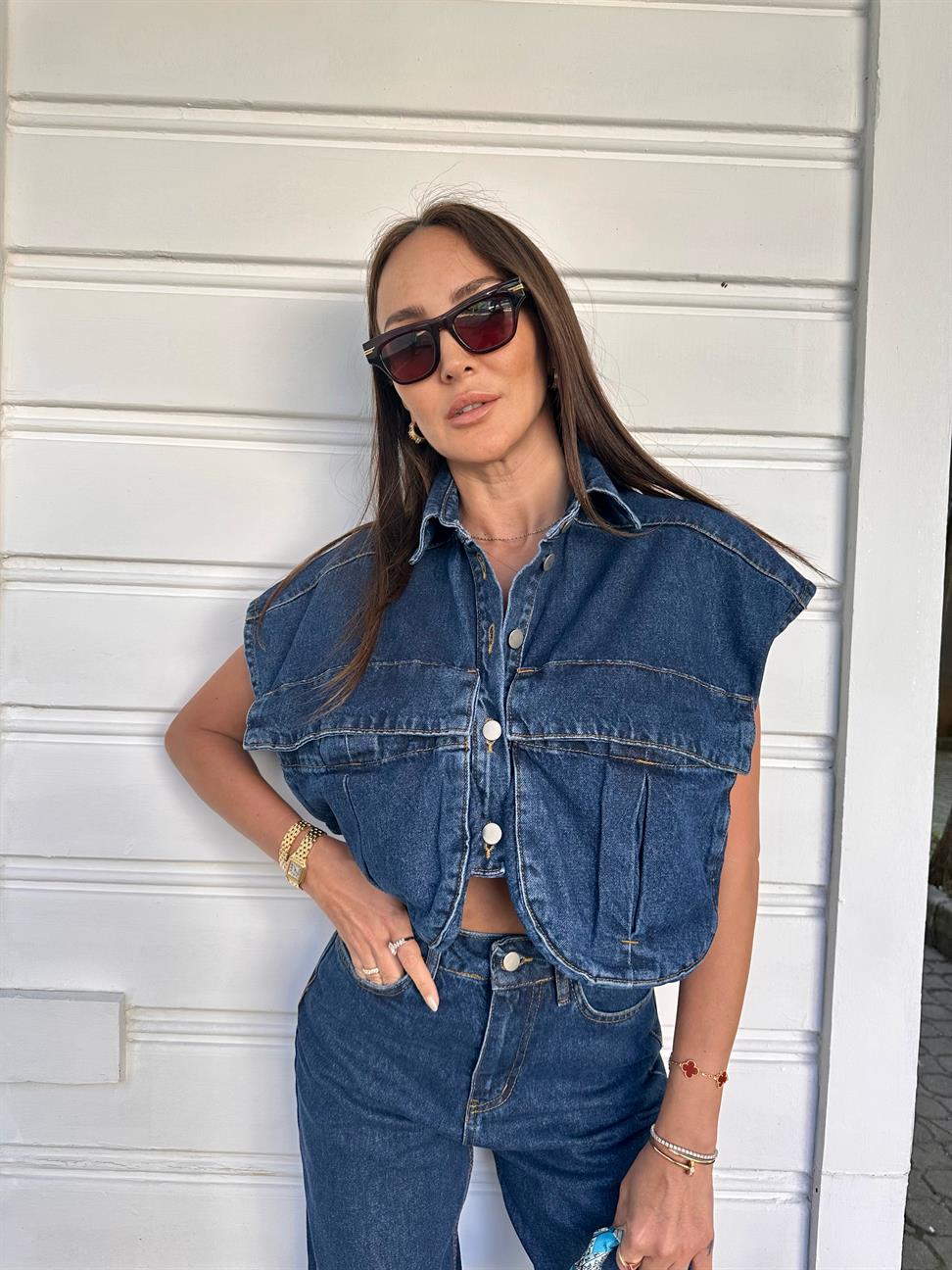 Lacivert Christiana Jean Yelek