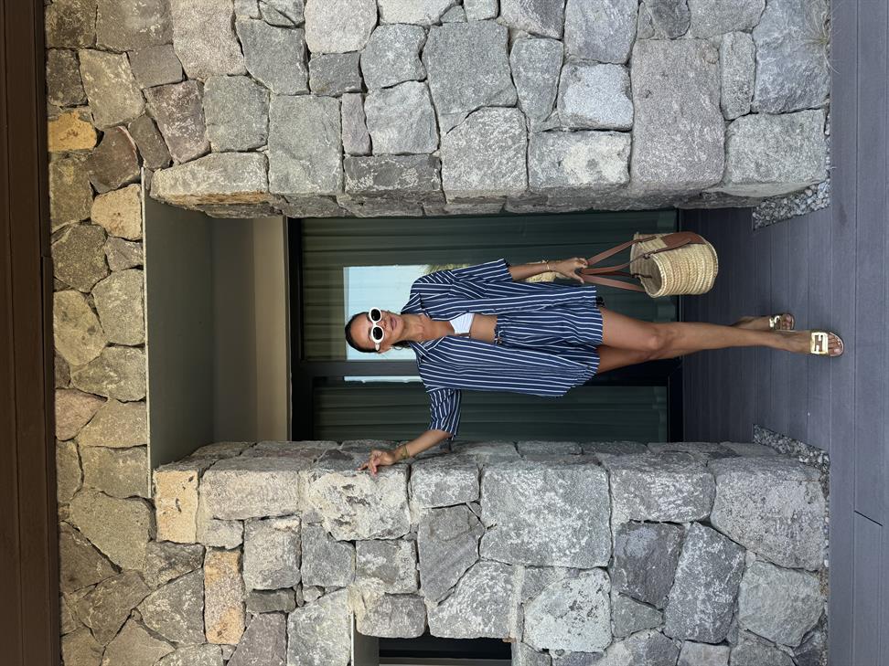 Lacivert Çizgili Gömlek Takım