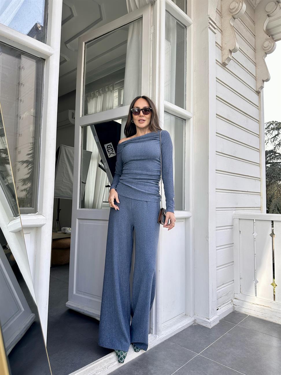 Lacivert Düşük Kol Kırınkıl Takım