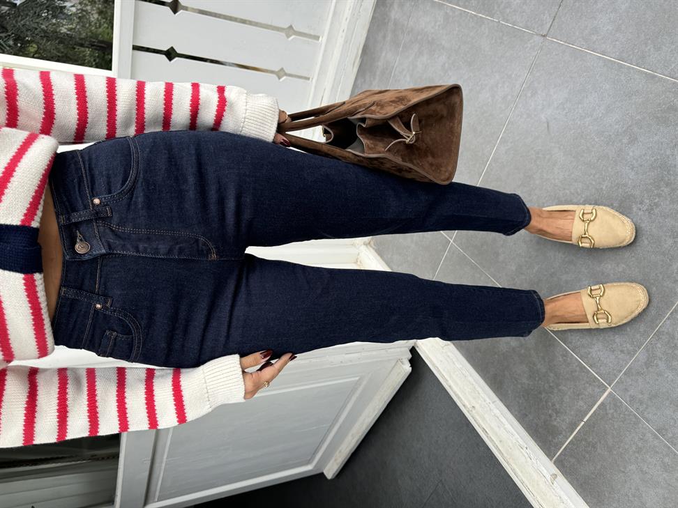 Lacivert Mom Fit Jean