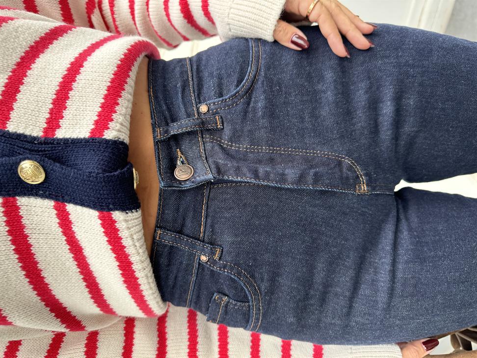 Lacivert Mom Fit Jean