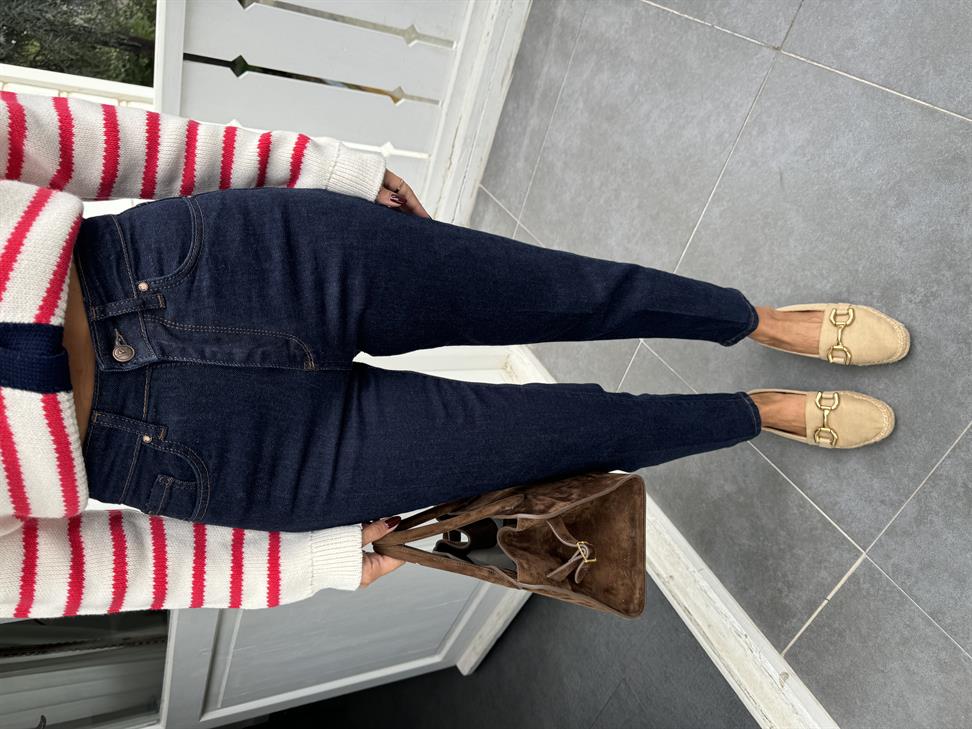 Lacivert Mom Fit Jean