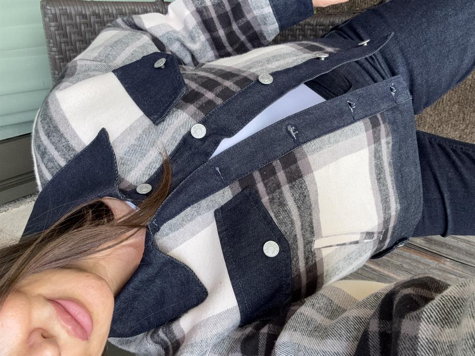 Lacivert Garneli Ekose Kot Ceket