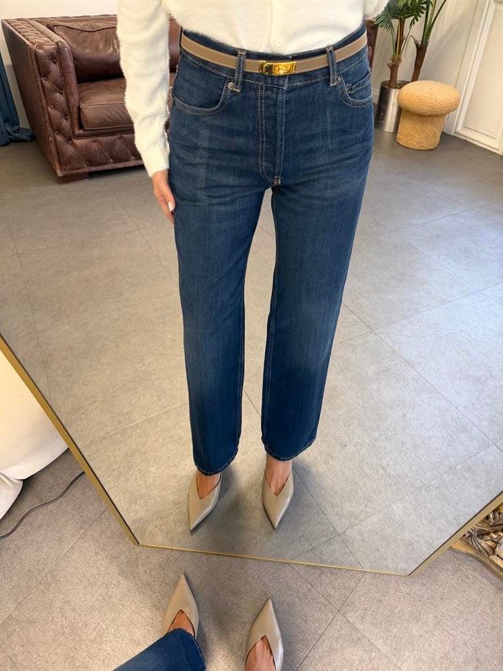 Lacivert Geniş Paça Kot Pantolon