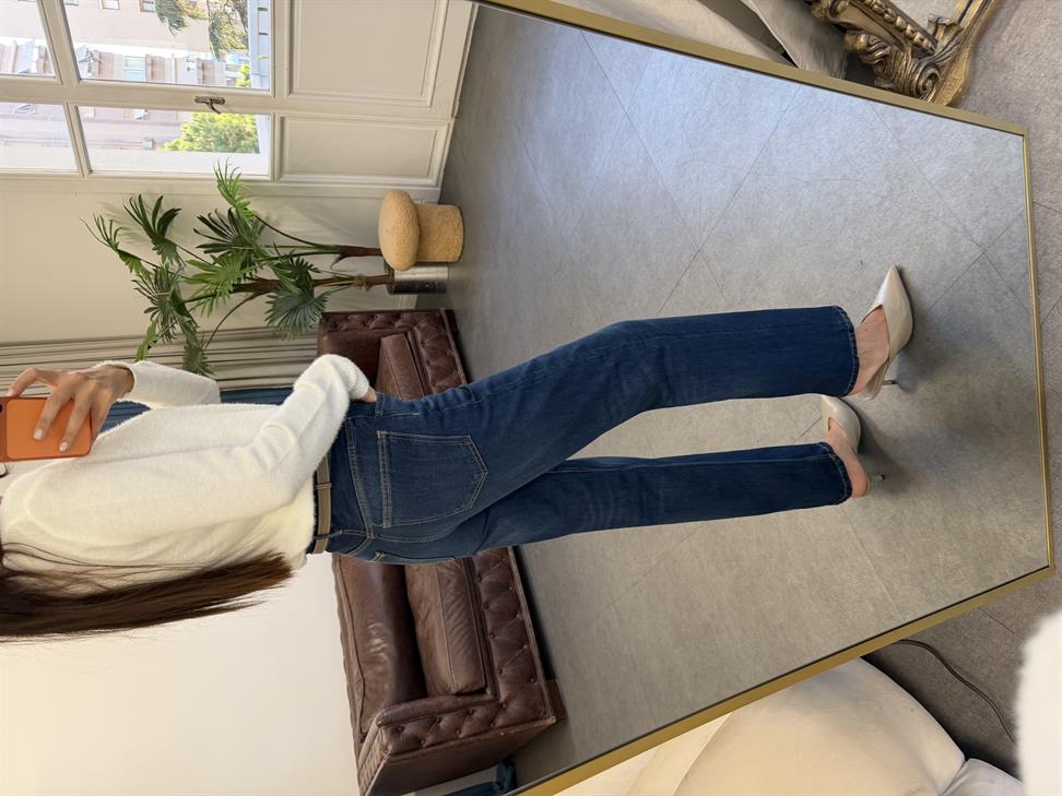 Lacivert Geniş Paça Kot Pantolon