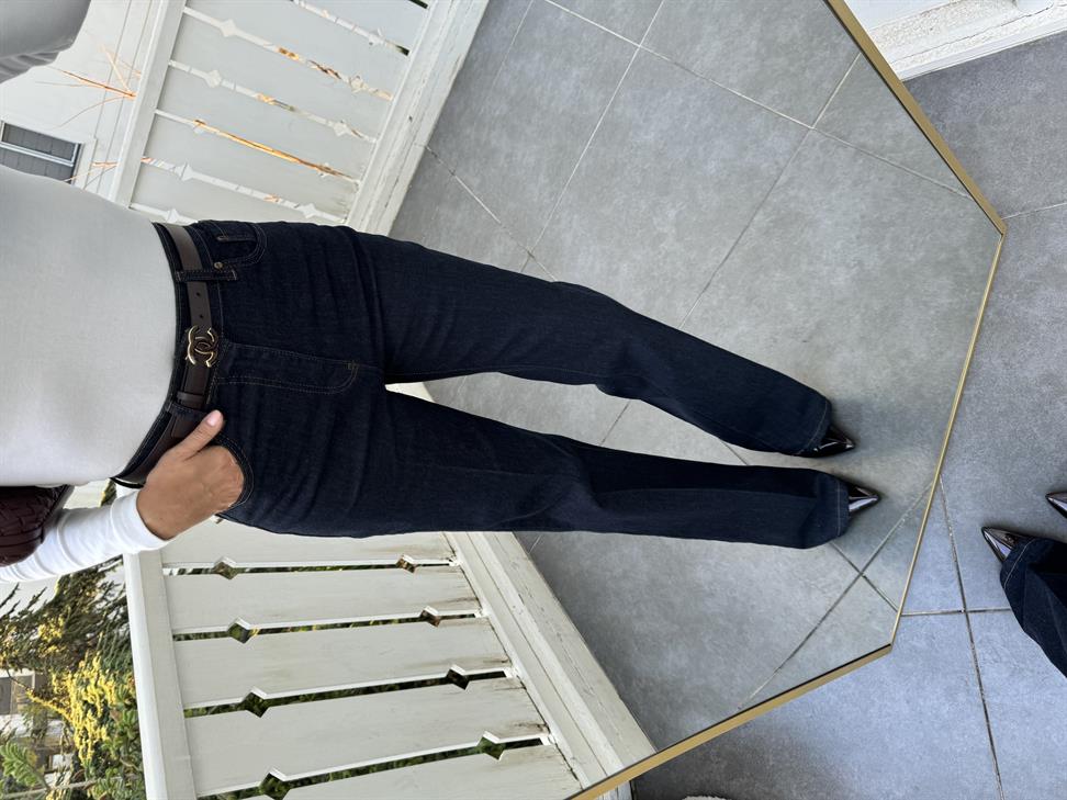 Lacivert İspanyol Paça Jean Pantolon