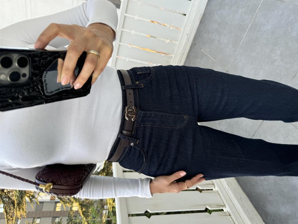 Lacivert İspanyol Paça Jean Pantolon