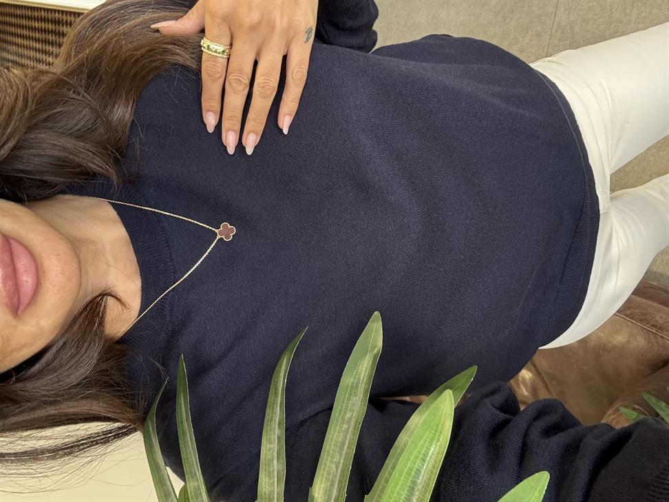 Lacivert Melanj Bisiklet Yaka Yünlü Basic Triko Kazak