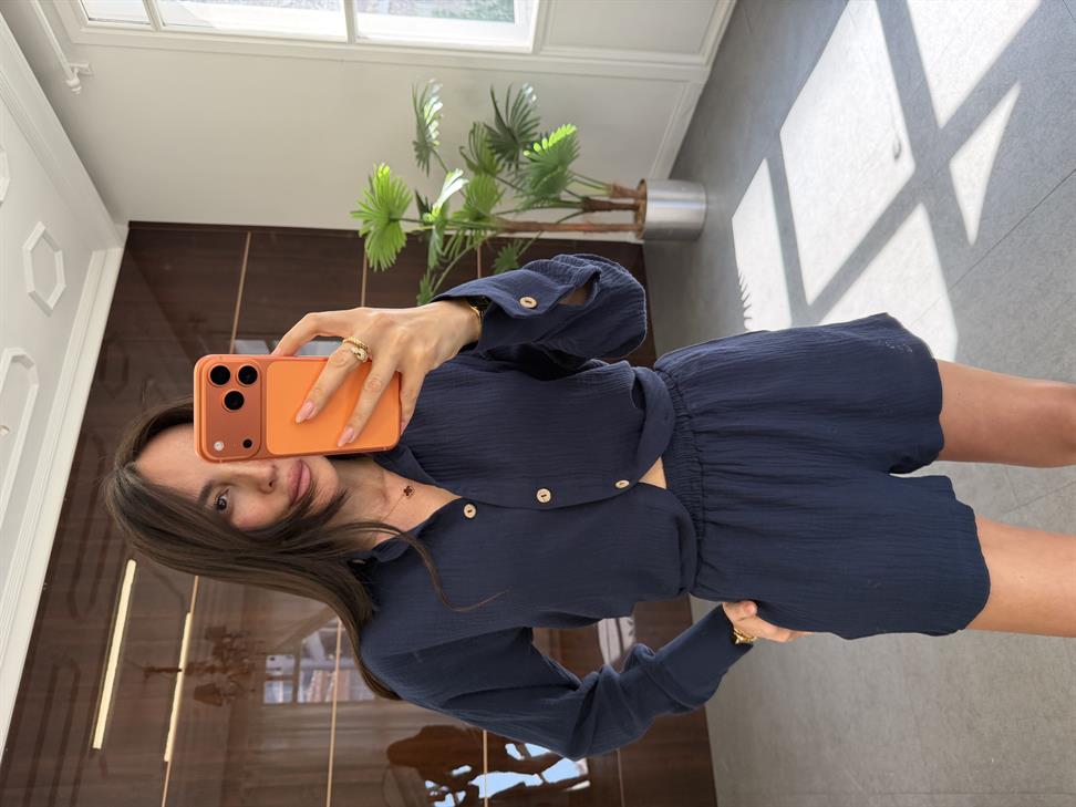 Lacivert Müslin Wood Takım