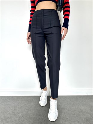 Lacivert Önü Dikişli Kumaş Pantolon