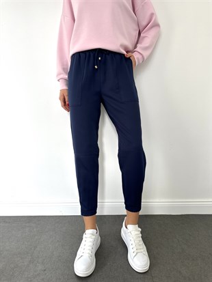 Lacivert Paçası Lastikli Eşofman