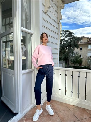 Lacivert Paçası Lastikli Eşofman