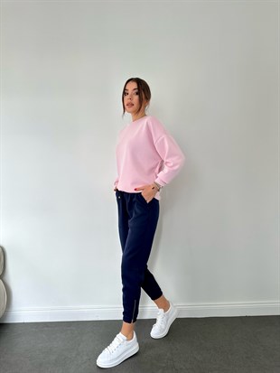 Lacivert Paçası Lastikli Eşofman