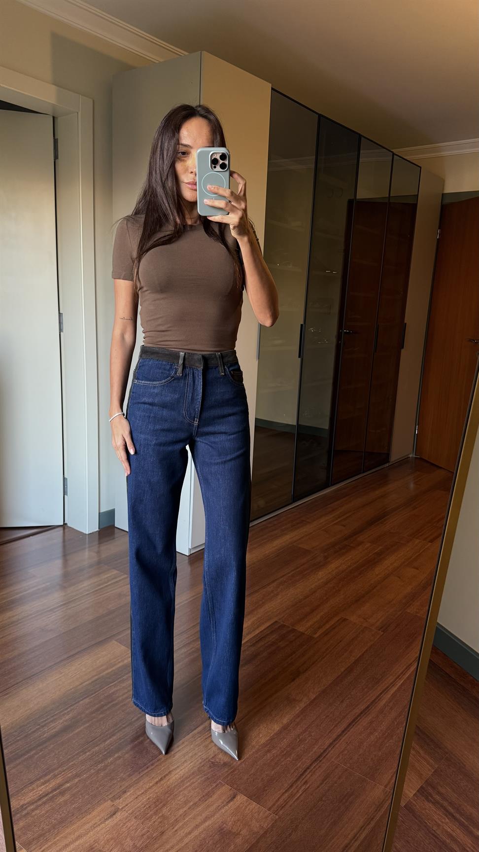 Lacivert Tasarım Detaylı Jean Pantolon