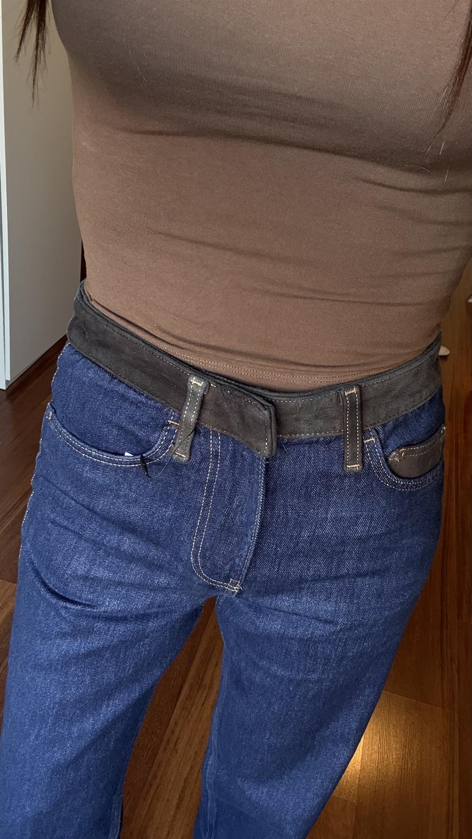 Lacivert Tasarım Detaylı Jean Pantolon