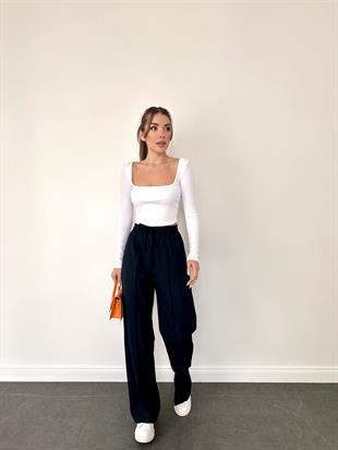 Lacivert Viskon Kadın Pantolon