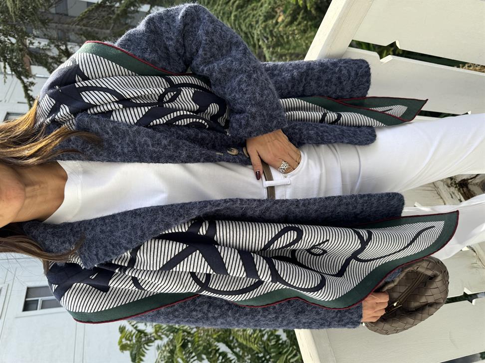 Lacivert Yalancı Cepli Kırçıllı Ceket