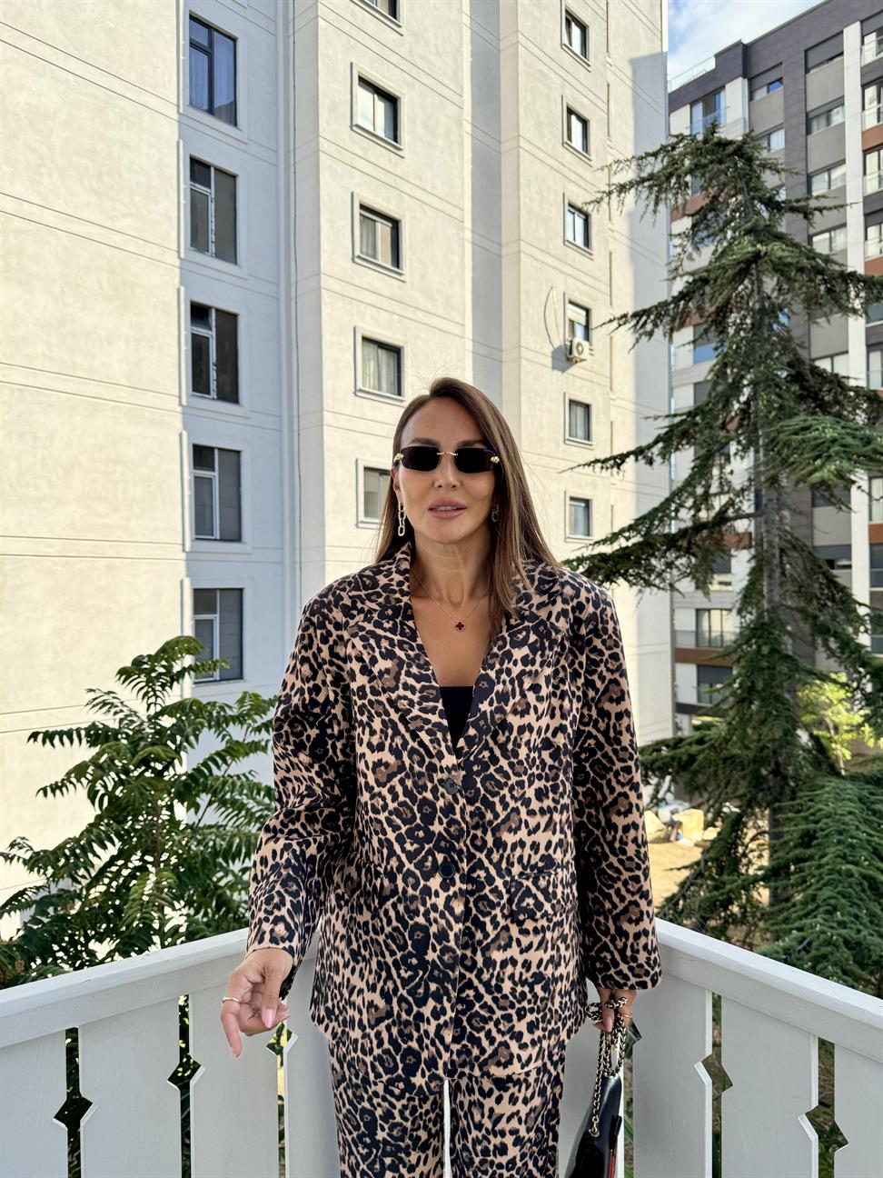 Leopar Desenli Ceket