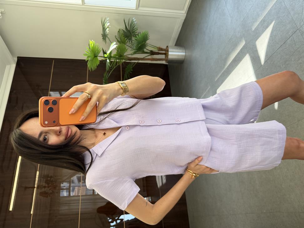 Lila Şortlu Takım