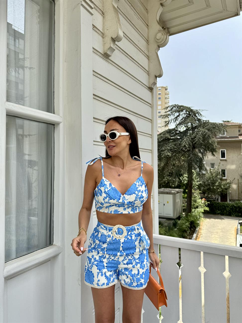 Mavi Büstiyer Şort Takım