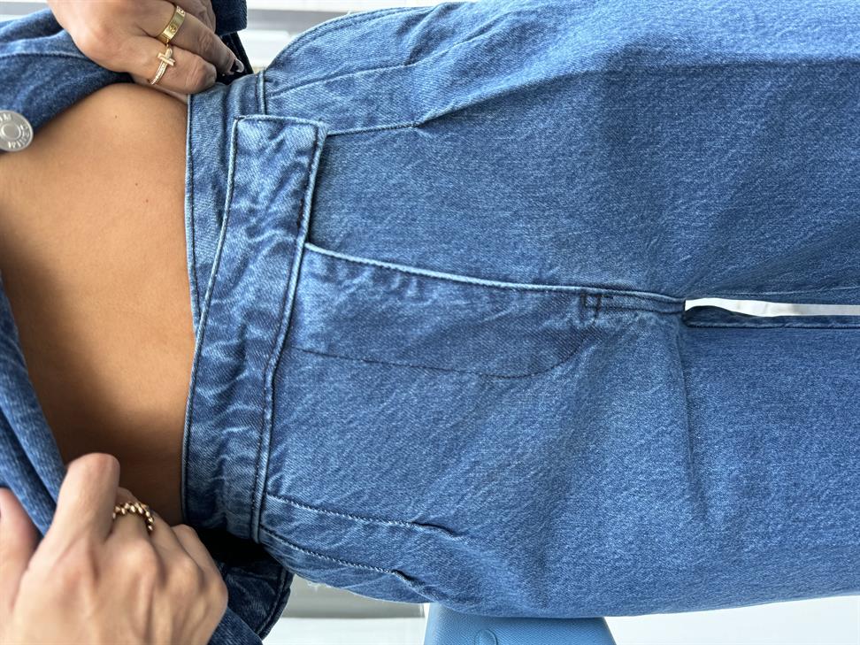 Mavi Denim Yelek Pantolon Takım