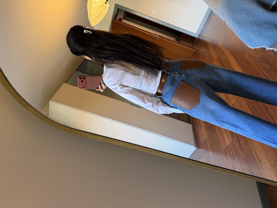 Mavi Deri Garnili Jean Pantolon