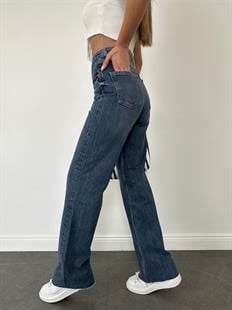 Mavi Geniş Paça Jean Pantolon