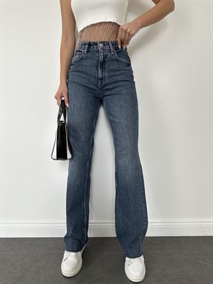 Mavi Geniş Paça Jean Pantolon