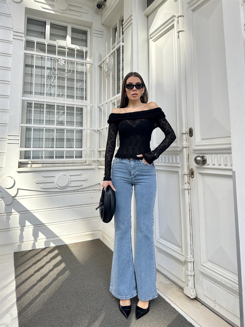 Mavi İspanyol Paça Jean