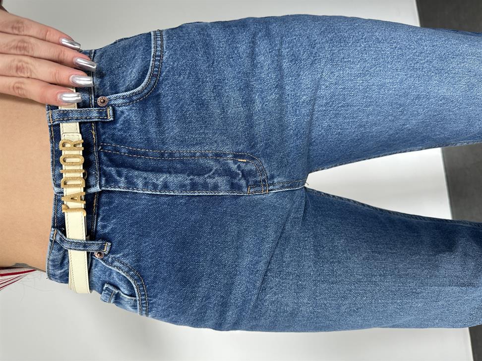 Mavi Kesik Paça Straight Jean