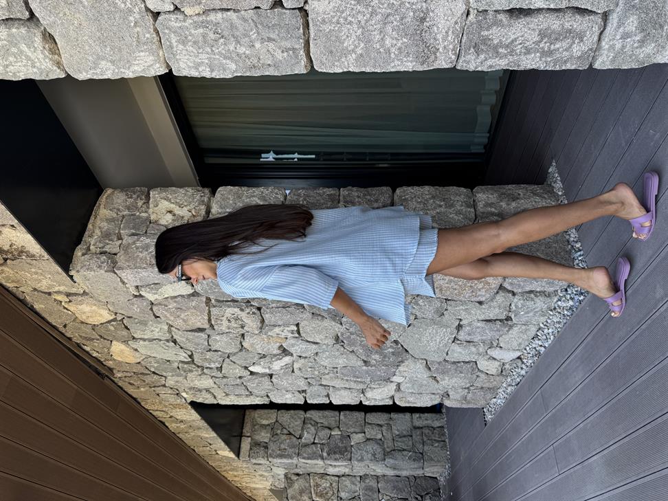 Mavi Müslin İkili Takım