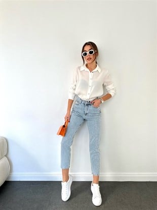 Mavi Simli Mom Jean Pantolon