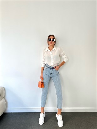 Mavi Simli Mom Jean Pantolon