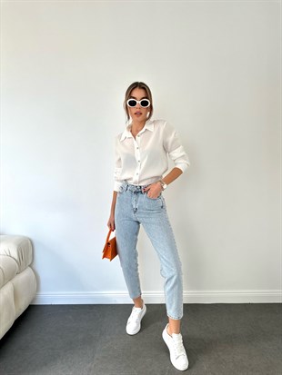 Mavi Simli Mom Jean Pantolon