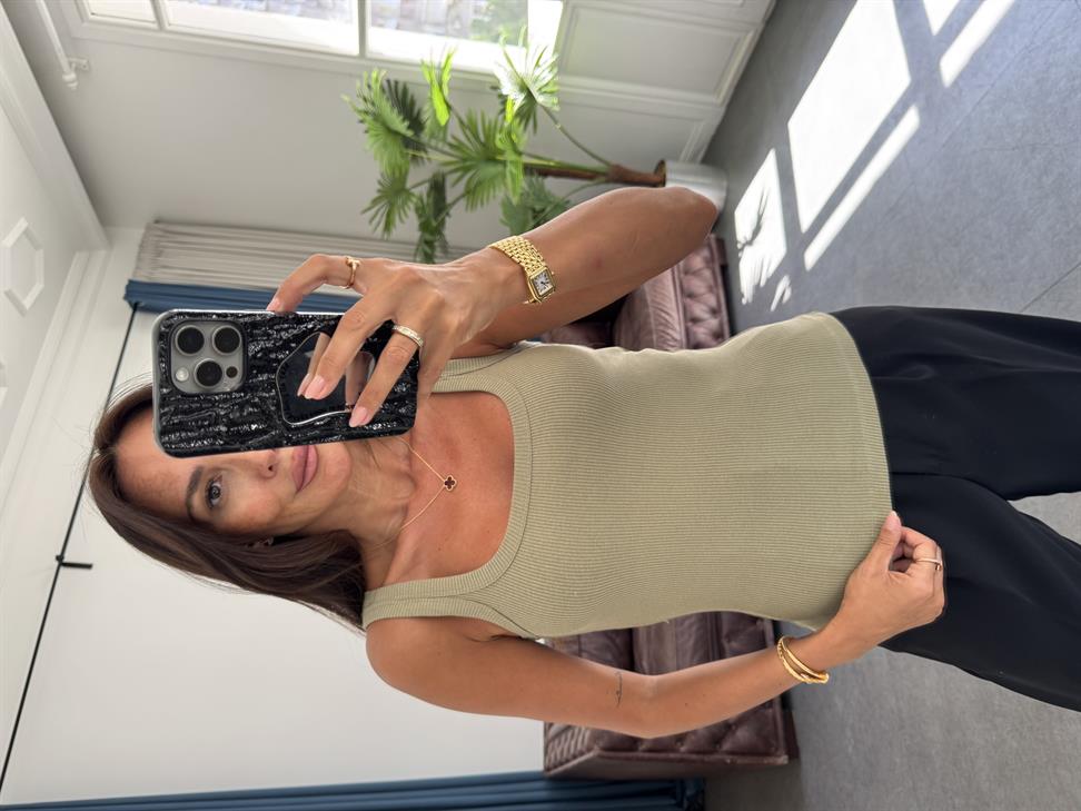 Mint Yeşil Kaşkorse U Yaka Atlet Bluz