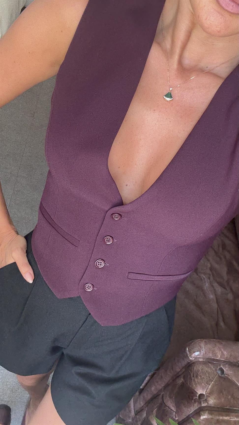 Mürdüm Kadın Yelek