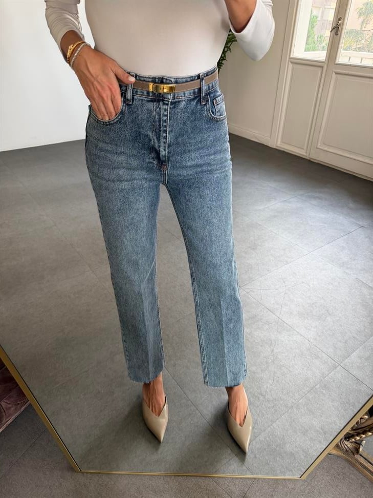 New Blue Yıkamalı Düz Kesim Jean Pantolon