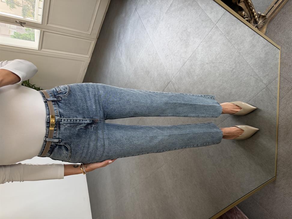 New Blue Yıkamalı Düz Kesim Jean Pantolon