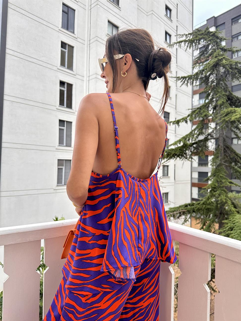 Oranj Pantolonlu Kadın Takım