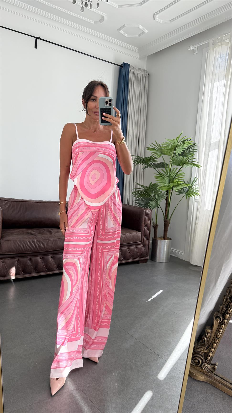 Pembe Bunbury Saten İkili Takım