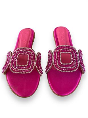 Pembe Clara Taşlı Terlik