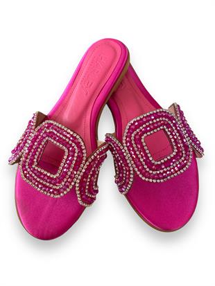 Pembe Clara Taşlı Terlik