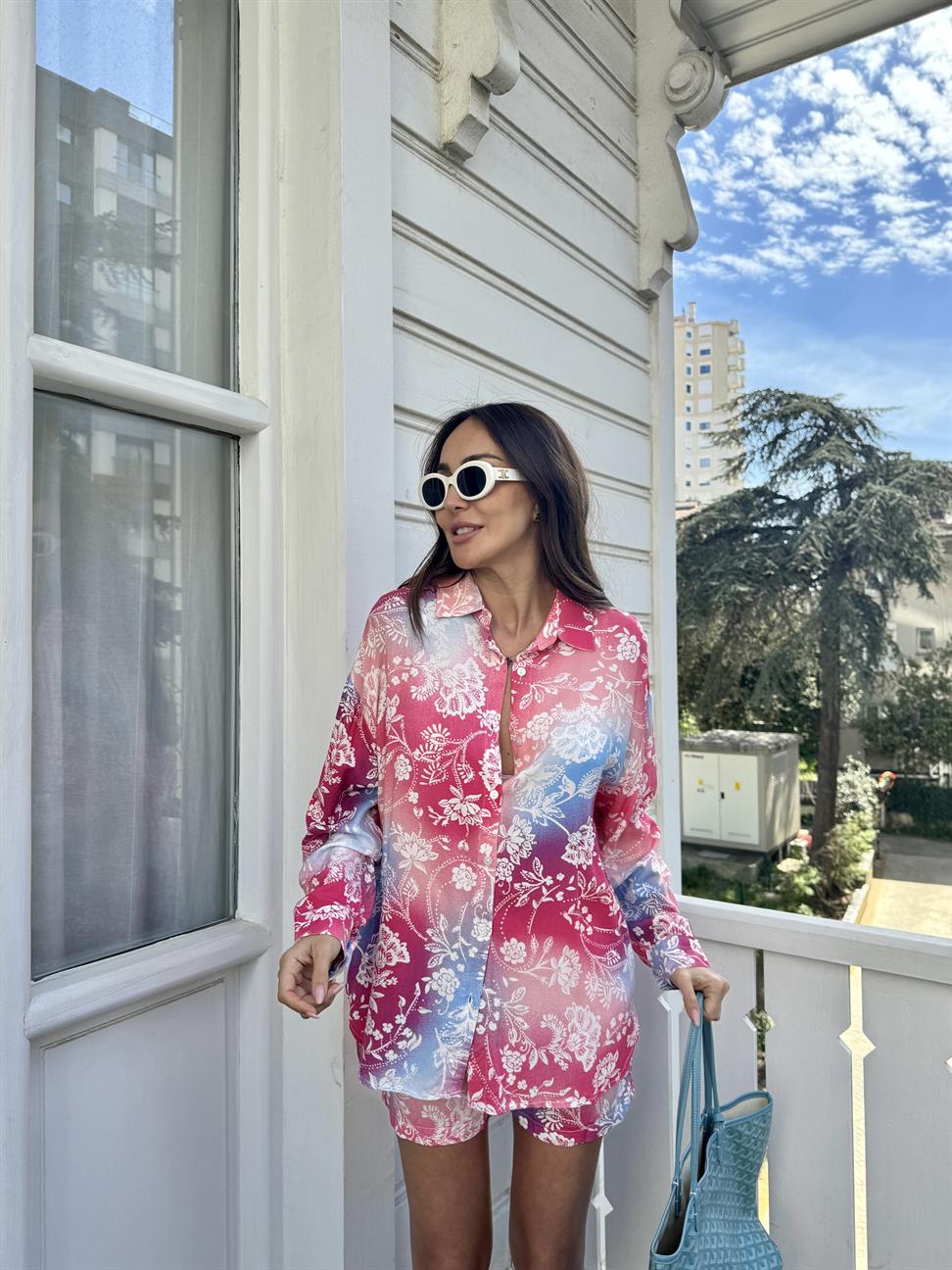 Pembe Desenli Takım